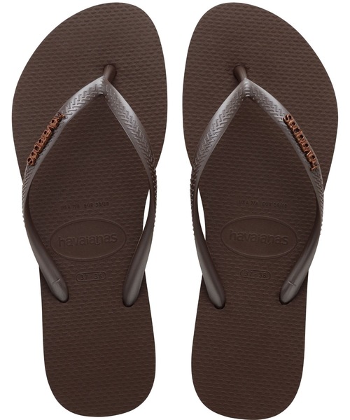 havaianas（ハワイアナス）の「havaianas (ハワイアナス) / Slim Logo Metallic サンダル ラバービーチサンダル（サンダル・レディース・ピンク系その他/ブラック×シルバー/ブラック×ゴールド/ゴールド系その他/ブラック×ピンク/ライトブルー/ピンク系その他2/グリーン/グレー/パープル/ゴールド/ダークブラウン・23/22/25.5/24.5）」の6枚目の写真