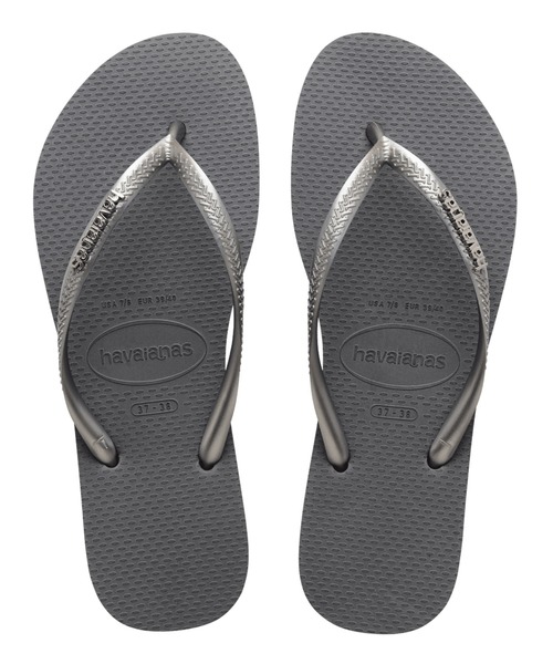 havaianas（ハワイアナス）の「havaianas (ハワイアナス) / Slim Logo Metallic サンダル ラバービーチサンダル（サンダル・レディース・ピンク系その他/ブラック×シルバー/ブラック×ゴールド/ゴールド系その他/ブラック×ピンク/ライトブルー/ピンク系その他2/グリーン/グレー/パープル/ゴールド/ダークブラウン・23/22/25.5/24.5）」の5枚目の写真