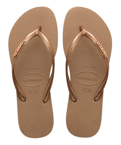 DIANA&chayコラボ　　　グログラン＆パナマ リボンサンダル havaianas (ハワイアナス) / Slim Logo Metallic サンダル