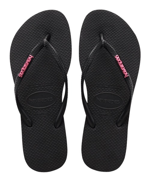 havaianas（ハワイアナス）の「havaianas (ハワイアナス) / Slim Logo Metallic サンダル ラバービーチサンダル（サンダル・レディース・ピンク系その他/ブラック×シルバー/ブラック×ゴールド/ゴールド系その他/ブラック×ピンク/ライトブルー/ピンク系その他2/グリーン/グレー/パープル/ゴールド/ダークブラウン・23/22/25.5/24.5）」の4枚目の写真