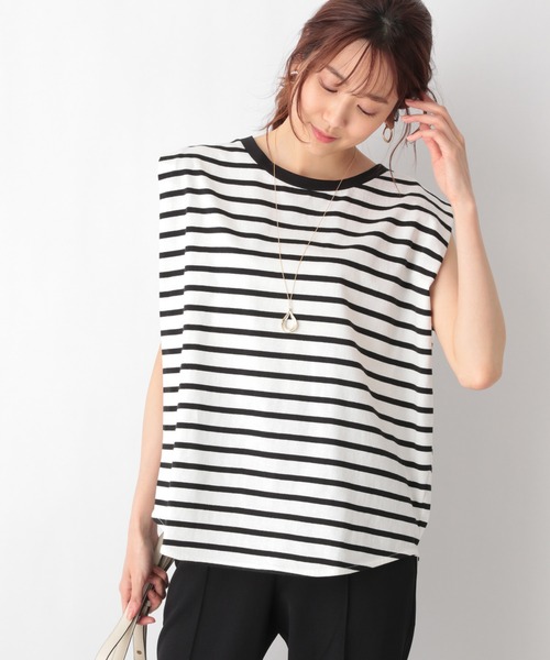 GLOBAL WORK(グローバルワーク)の「USAコットンフレンチスリーブ/950363(Tシャツ/カットソー・レディース・ブラック/その他/キャメル/ホワイト・MEDIUM/LARGE)」の4枚目の写真