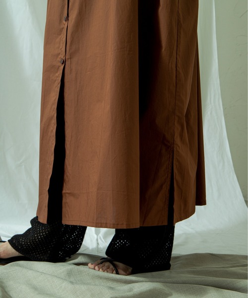 ANGIE（アンジー）の「【綿100%】タイプライターフレンチスリーブシャツワンピース（シャツワンピース・レディース・ブラック/ブラウン/オフホワイト・FREE）」の8枚目の写真