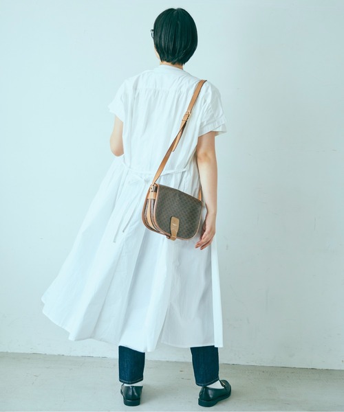 ANGIE（アンジー）の「【綿100%】タイプライターフレンチスリーブシャツワンピース（シャツワンピース・レディース・ブラック/ブラウン/オフホワイト・FREE）」の12枚目の写真