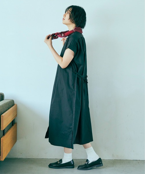 ANGIE（アンジー）の「【綿100%】タイプライターフレンチスリーブシャツワンピース（シャツワンピース・レディース・ブラック/ブラウン/オフホワイト・FREE）」の14枚目の写真