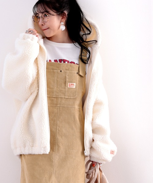 Java（ジャバ）の「《Javaジャバコラボ》ゆるっと楽ちん。大人可愛いコーデュロイサロペットスカート（サロペット/オーバーオール・レディース・ブラック/ベージュ・MEDIUM/LARGE/X-LARGE）」の7枚目の写真