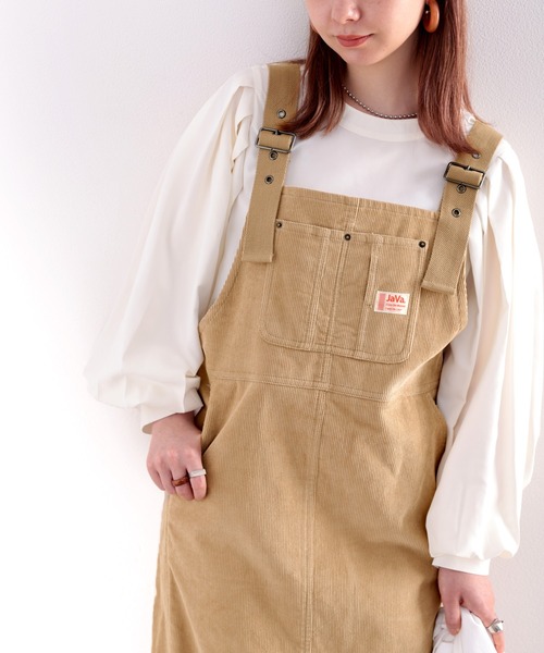 Java（ジャバ）の「《Javaジャバコラボ》ゆるっと楽ちん。大人可愛いコーデュロイサロペットスカート（サロペット/オーバーオール・レディース・ブラック/ベージュ・MEDIUM/LARGE/X-LARGE）」の8枚目の写真