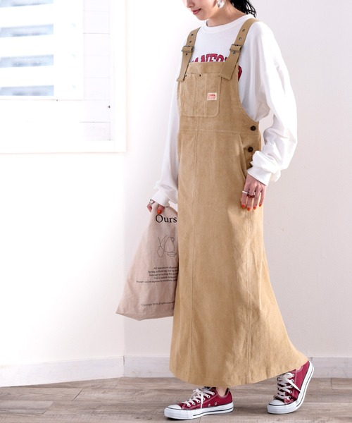 Java（ジャバ）の「《Javaジャバコラボ》ゆるっと楽ちん。大人可愛いコーデュロイサロペットスカート（サロペット/オーバーオール・レディース・ブラック/ベージュ・MEDIUM/LARGE/X-LARGE）」の6枚目の写真