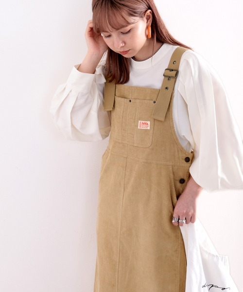 Java（ジャバ）の「《Javaジャバコラボ》ゆるっと楽ちん。大人可愛いコーデュロイサロペットスカート（サロペット/オーバーオール・レディース・ブラック/ベージュ・MEDIUM/LARGE/X-LARGE）」の12枚目の写真