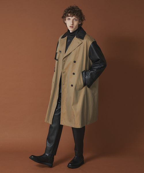 MYSELF ABAHOUSE（マイセルフアバハウス）の「【MYSELF ABAHOUSE】ネオレザー ワンタック スリム テーパード パンツ（その他パンツ・メンズ・グレイッシュベージュ/ブラック・46/48）」の10枚目の写真