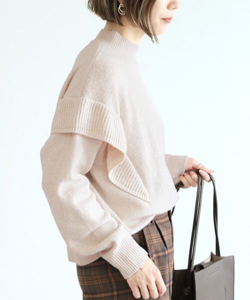 reca（レカ）の「ショルダーフリルニット（ニット/セーター・レディース・アイボリー/ブラック/マスタード・M）」の8枚目の写真