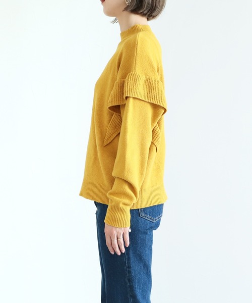 reca（レカ）の「ショルダーフリルニット（ニット/セーター・レディース・アイボリー/ブラック/マスタード・M）」の13枚目の写真