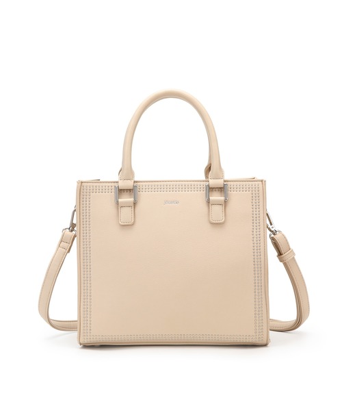 jouetie(ジュエティ)の「【jouetie/ジュエティ】マイクロスタッズ 両アオリポケットスクエアトートバッグ(トートバッグ・レディース・ブラック/アイボリー/ベージュ系その他/ダークグリーン/ゴールド/シルバー・FREE)」の21枚目の写真