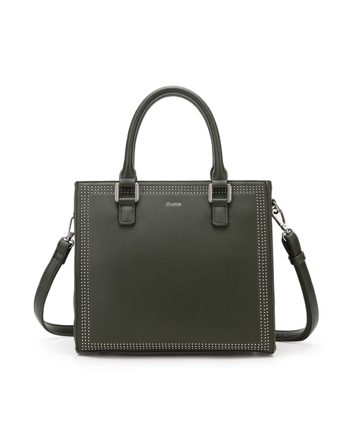 jouetie(ジュエティ)の「【jouetie/ジュエティ】マイクロスタッズ 両アオリポケットスクエアトートバッグ(トートバッグ・レディース・ブラック/アイボリー/ベージュ系その他/ダークグリーン/ゴールド/シルバー・FREE)」の13枚目の写真