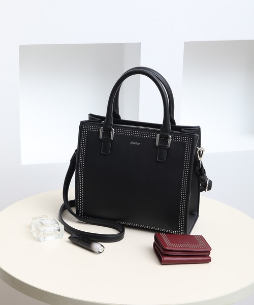 jouetie(ジュエティ)の「【jouetie/ジュエティ】マイクロスタッズ 両アオリポケットスクエアトートバッグ(トートバッグ・レディース・ブラック/アイボリー/ベージュ系その他/ダークグリーン/ゴールド/シルバー・FREE)」の14枚目の写真