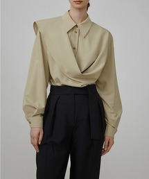 UNSPOKEN | 【UNSPOKEN】Asymmetry draped shirt UQ21S024(シャツ/ブラウス)