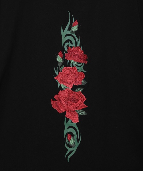 LEGENDA(レジェンダ)の「レジェンダ Tribal Rose エンブロイダリー Tシャツ / LEGENDA Tribal Rose Embroidery T-Shirt (Tシャツ/カットソー・メンズ・ホワイト×レッド/ブラック×レッド/ブラック×パープル/ブラック×ホワイト/ホワイト×パープル/ホワイト×ホワイト/ホワイト×エメラルドグリーン/ブラック×グリーン/ホワイト×ブルー/ブラック×ブルー・FREE)」の20枚目の写真