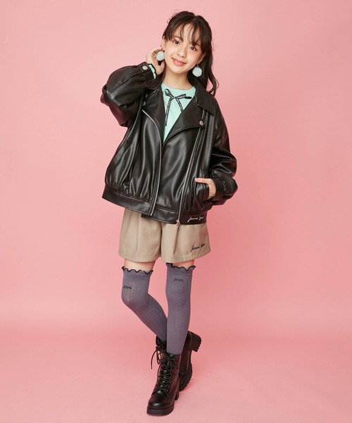 JENNI love(ジェニィラブ)の「メローケーブルニーハイソックス(ソックス/靴下・キッズ・オフホワイト/グレー/ブラック・19-21cm/22-24cm)」の6枚目の写真