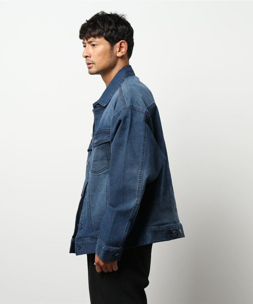 semantic design（セマンティックデザイン）の「セマンティックデザイン/semantic design  リサイクルコットン セットアップ デニムシャツジャケット （セットアップパンツございます）（デニムジャケット・メンズ・ブラック/ネイビー・MEDIUM/LARGE）」の5枚目の写真