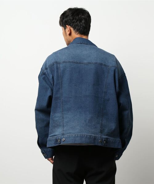 semantic design（セマンティックデザイン）の「セマンティックデザイン/semantic design  リサイクルコットン セットアップ デニムシャツジャケット （セットアップパンツございます）（デニムジャケット・メンズ・ブラック/ネイビー・MEDIUM/LARGE）」の4枚目の写真