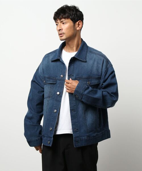 semantic design（セマンティックデザイン）の「セマンティックデザイン/semantic design  リサイクルコットン セットアップ デニムシャツジャケット （セットアップパンツございます）（デニムジャケット・メンズ・ブラック/ネイビー・MEDIUM/LARGE）」の6枚目の写真