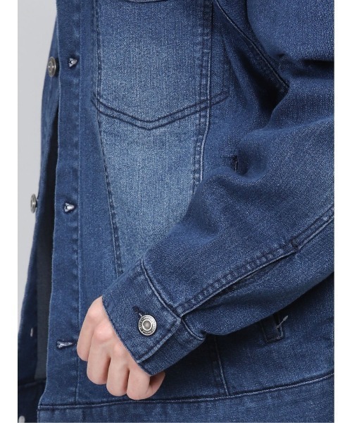 semantic design（セマンティックデザイン）の「セマンティックデザイン/semantic design  リサイクルコットン セットアップ デニムシャツジャケット （セットアップパンツございます）（デニムジャケット・メンズ・ブラック/ネイビー・MEDIUM/LARGE）」の8枚目の写真