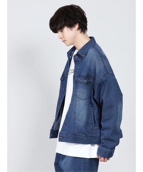 semantic design（セマンティックデザイン）の「セマンティックデザイン/semantic design  リサイクルコットン セットアップ デニムシャツジャケット （セットアップパンツございます）（デニムジャケット・メンズ・ブラック/ネイビー・MEDIUM/LARGE）」の9枚目の写真