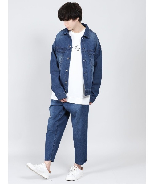 semantic design（セマンティックデザイン）の「セマンティックデザイン/semantic design  リサイクルコットン セットアップ デニムシャツジャケット （セットアップパンツございます）（デニムジャケット・メンズ・ブラック/ネイビー・MEDIUM/LARGE）」の12枚目の写真