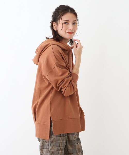 SHOO・LA・RUE(シューラルー)の「◆【USAコットン】フーディスウェット(パーカー・レディース・ブラウン系/ブラック/オフホワイト・04/03/02)」の1枚目の写真