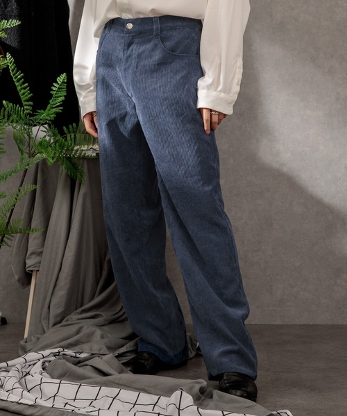 Adoon plain(アドーンプレーン)の「【Adoon plain】コーデュロイパンツ(セットアップ可能)(その他パンツ・メンズ・ブラック/ブラウン/ブルー・MEDIUM/LARGE)」の1枚目の写真