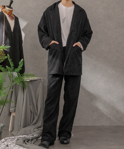 Adoon plain(アドーンプレーン)の「【Adoon plain】コーデュロイパンツ(セットアップ可能)(その他パンツ・メンズ・ブラック/ブラウン/ブルー・MEDIUM/LARGE)」の4枚目の写真