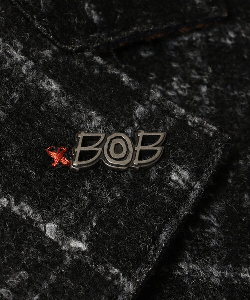 BOB(ボブ)の「BOB/ボブ/ボンディングチェックジャケットCHALK 523(テーラードジャケット・メンズ・チャコール・46/48/50/52)」の9枚目の写真