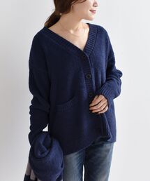 【SHIPS別注】nestwell:Vネックロングスリーブカーディガン