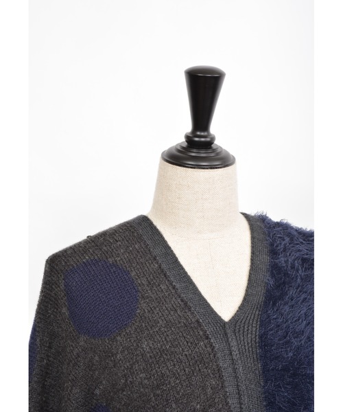 gomme（ゴム）の「ミックスニット　ポンチョプルオーバー（ポンチョ・レディース・ブラック/チャコールグレー・MEDIUM）」の19枚目の写真