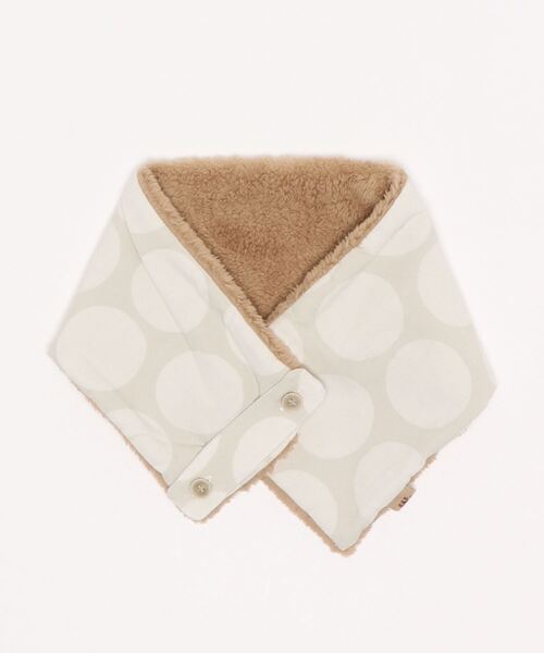 WHIPCREAM（ホイップクリーム）の「シャツコールドットマフラー（ベビー～10歳)（マフラー・キッズ・グレー/オフホワイト・kids-S）」の2枚目の写真