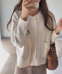 ケーブルポケットニットカーディガン