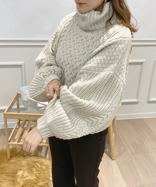 セール】オフタートルケーブルニット【ZOZOTOWN限定アイテム】（ニット