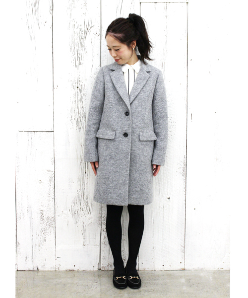 Chico(チコ)の「ロングチェスターコート(チェスターコート・レディース・グレー/ネイビー・FREE)」の3枚目の写真