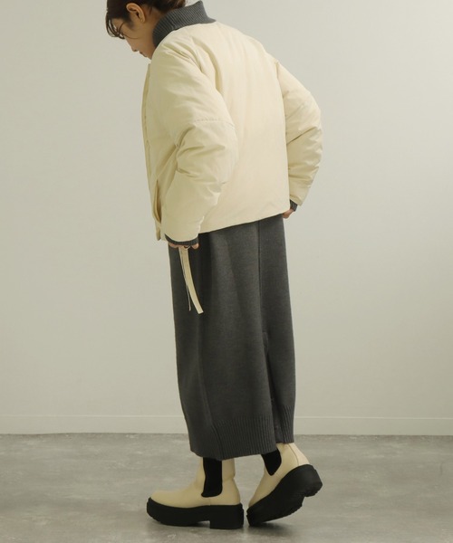 AULI（アウリィ）の「【低身長向けサイズ】極暖マフラー付きショートダウンコートジャケット（ダウンジャケット/コート・レディース・ブラック/グリーン/アイボリー・S/XS）」の17枚目の写真