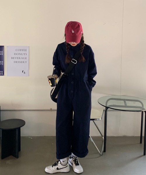 aimoha(アイモハ)の「シンプルオールインワン(つなぎ/オールインワン・レディース・ネイビー・FREE)」の13枚目の写真