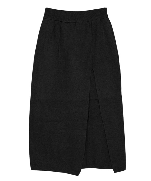 Figments（フィグメンツ）の「スリットニットスカート（スカート・レディース・ブラック/グレー・FREE）」の10枚目の写真