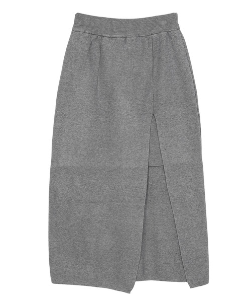 Figments（フィグメンツ）の「スリットニットスカート（スカート・レディース・ブラック/グレー・FREE）」の6枚目の写真