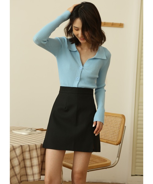 MAISON DE THERESE（メゾン ド テレーズ）の「ハイウエストPUミニスカート（スカート・レディース・ブラウン/ブラック/ベージュ・MEDIUM/LARGE/X-LARGE/SMALL）」の6枚目の写真