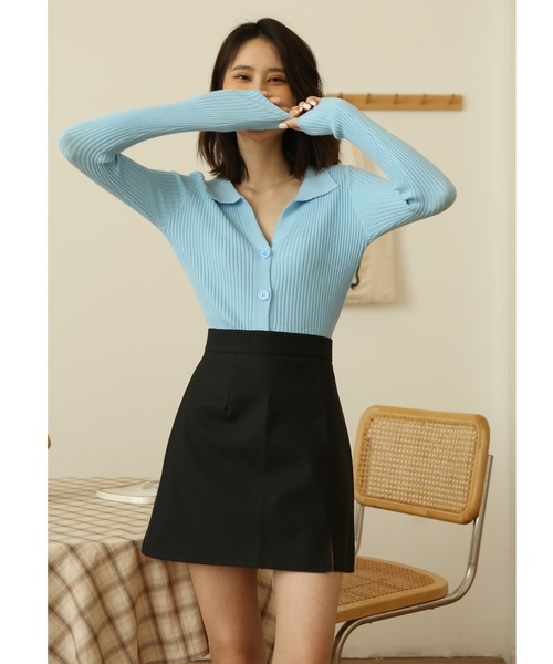 MAISON DE THERESE（メゾン ド テレーズ）の「ハイウエストPUミニスカート（スカート・レディース・ブラウン/ブラック/ベージュ・MEDIUM/LARGE/X-LARGE/SMALL）」の5枚目の写真