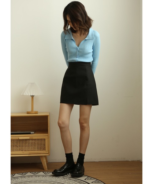 COURREGES クレシュ ハイウエスト ストレト ヘム ミニスカト MAISON DE THERESE(メゾン ド テレーズ)の「ハイウエストPU