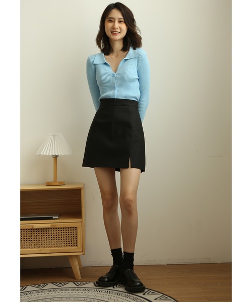 MAISON DE THERESE（メゾン ド テレーズ）の「ハイウエストPUミニスカート（スカート・レディース・ブラウン/ブラック/ベージュ・MEDIUM/LARGE/X-LARGE/SMALL）」の9枚目の写真