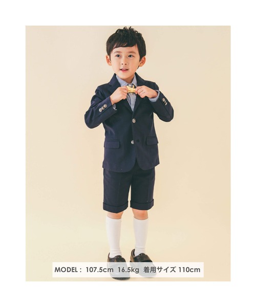 BeBe(ベベ)の「BeBe/フォーマルモクロディポケットチーフ付きジャケット(110~130cm)(スーツジャケット・キッズ・ネイビー・110/120/130)」の13枚目の写真