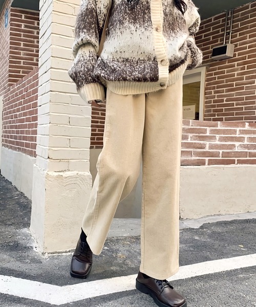 Dita Muaj.(ディータムアージュ)の「ハイウエストコーデュロイワイドパンツ(その他パンツ・レディース・ブラック/ブラウン/ライトベージュ/スモークピンク・SMALL/MEDIUM/LARGE/X-LARGE)」の1枚目の写真