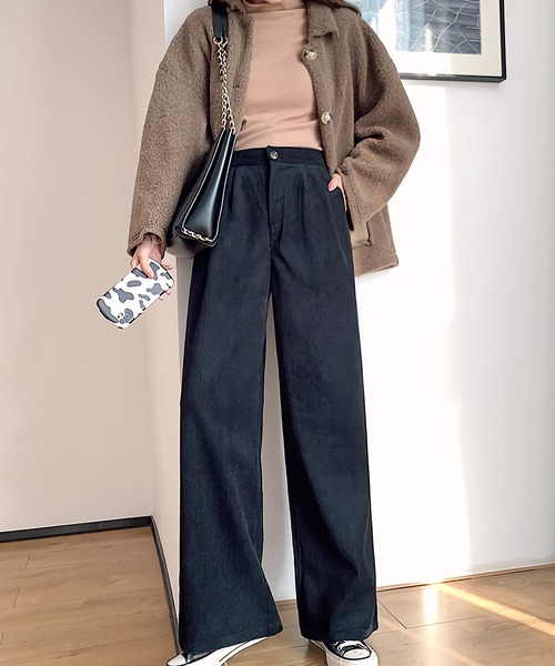 Dita Muaj.(ディータムアージュ)の「ハイウエストコーデュロイワイドパンツ(その他パンツ・レディース・ブラック/ブラウン/ライトベージュ/スモークピンク・SMALL/MEDIUM/LARGE/X-LARGE)」の17枚目の写真