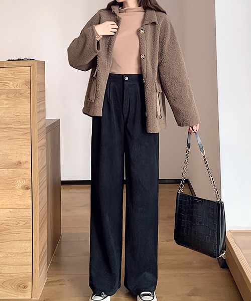 Dita Muaj.(ディータムアージュ)の「ハイウエストコーデュロイワイドパンツ(その他パンツ・レディース・ブラック/ブラウン/ライトベージュ/スモークピンク・SMALL/MEDIUM/LARGE/X-LARGE)」の21枚目の写真
