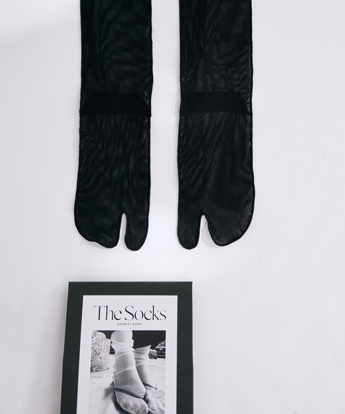 ADAM ET ROPE'(アダムエロペ)の「チュールメロータビソックス(ソックス/靴下・レディース・ベージュ/ホワイト/ブラック・FREE)」の1枚目の写真